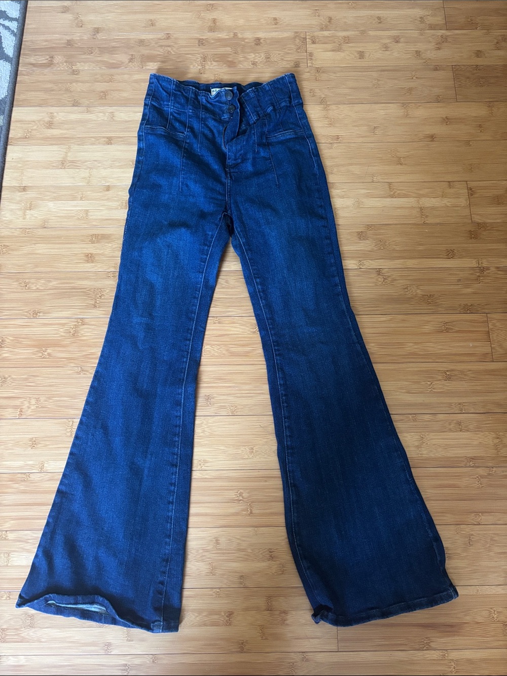 Free People Indigo High-Rise Wide Leg Flare Jeans